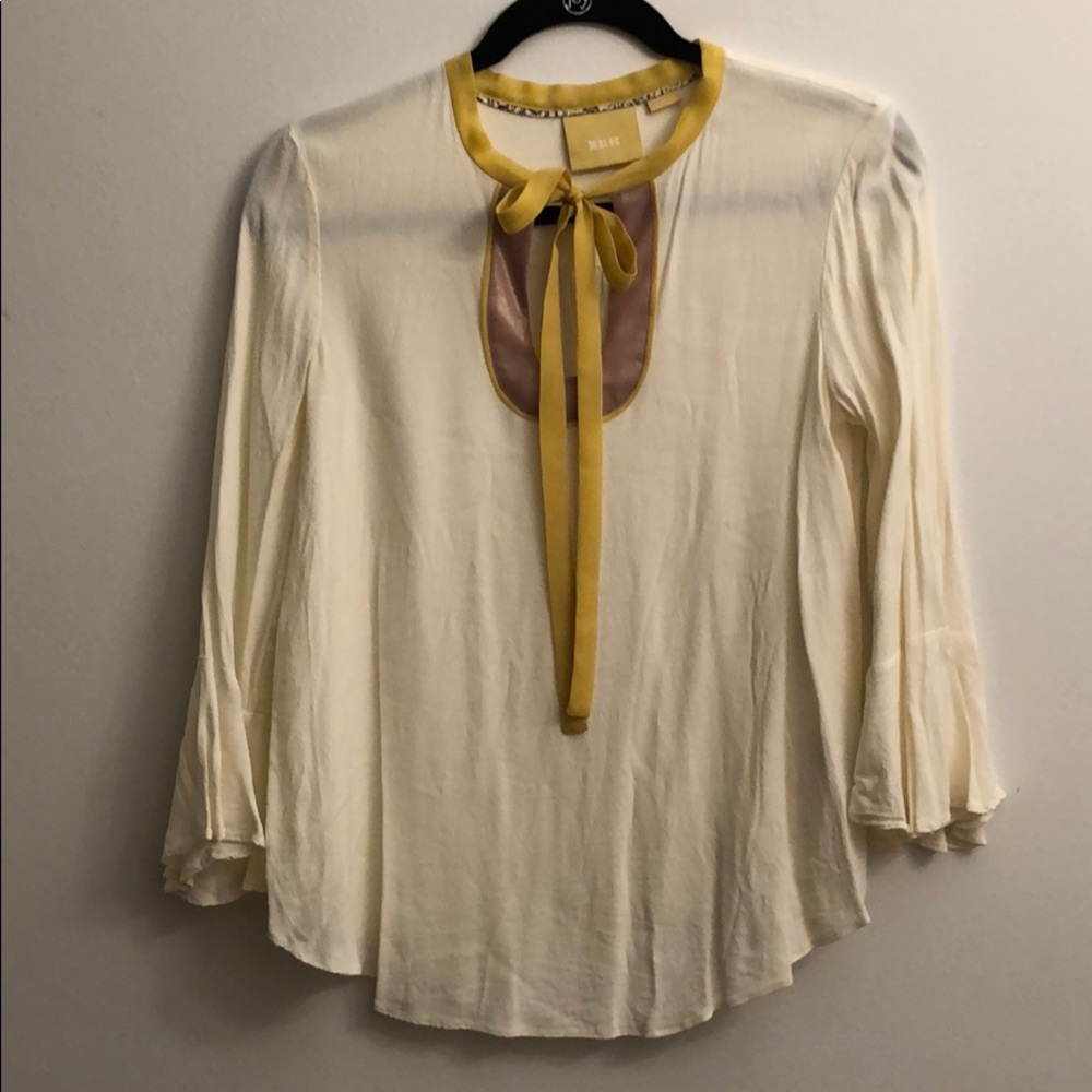 Cream Blouse with front tie
